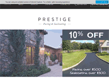 Tablet Screenshot of prestigepavingandsealcoating.com